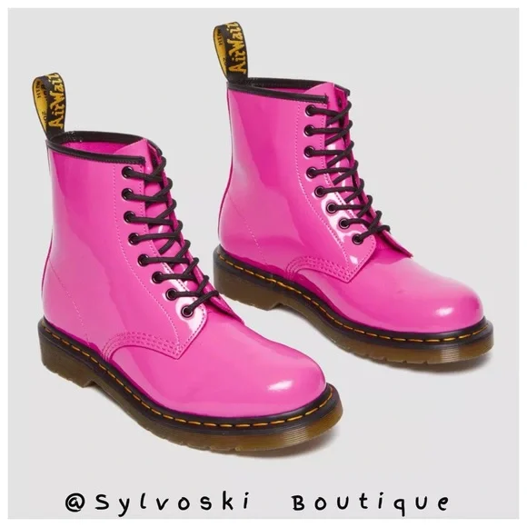 💖DR MARTENS 1460 WOMEN'S PATENT LAMPER LEATHER LACE UP BOOTS 💓💓💖💖NWT - Picture 8 of 13